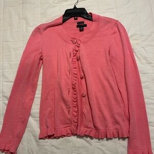 Tommy Hilfiger Pink Cardigan with Ruffle Details
